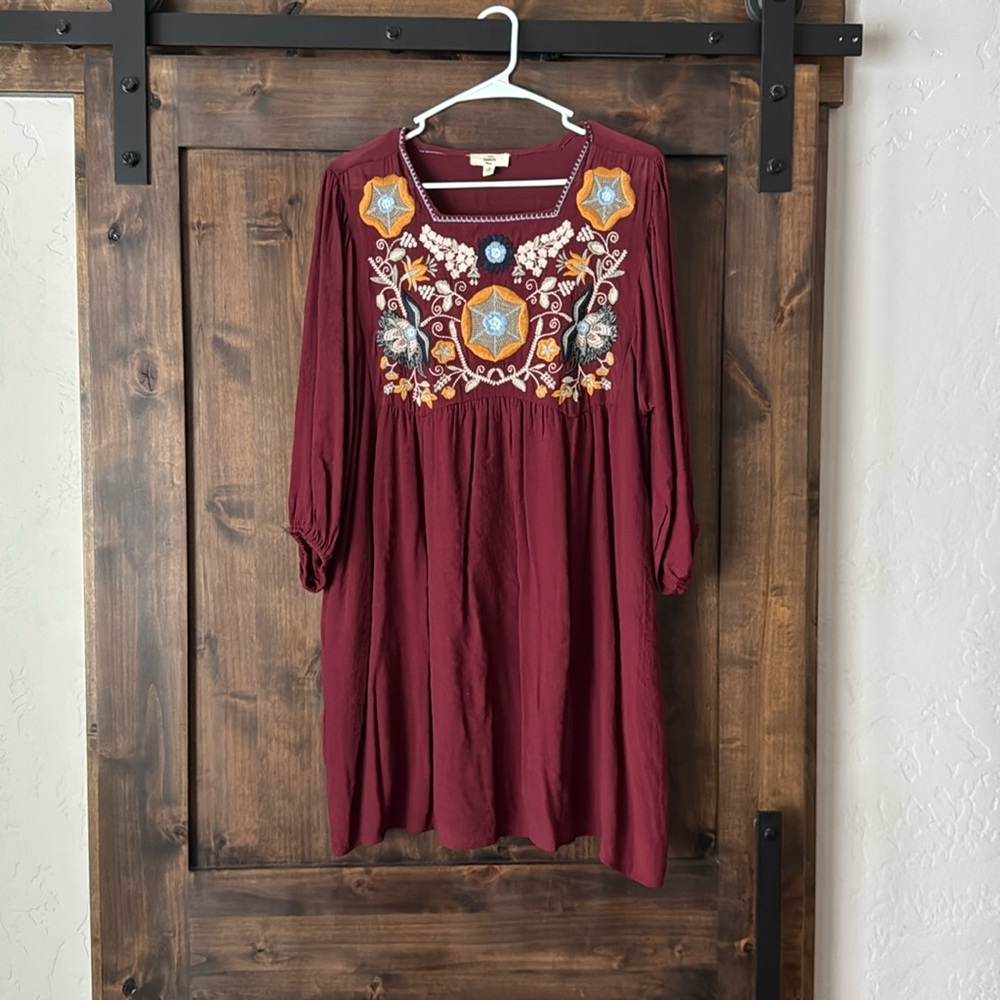 Boho Frock Dress with Embroidery